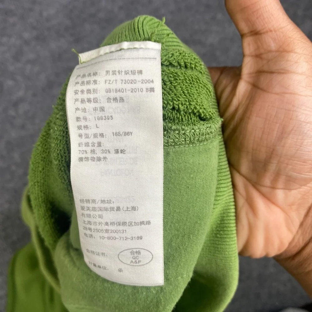 Abercrombie & Fitch Mens Y2K Sweat Shorts Green French Terry Raw Hem Large